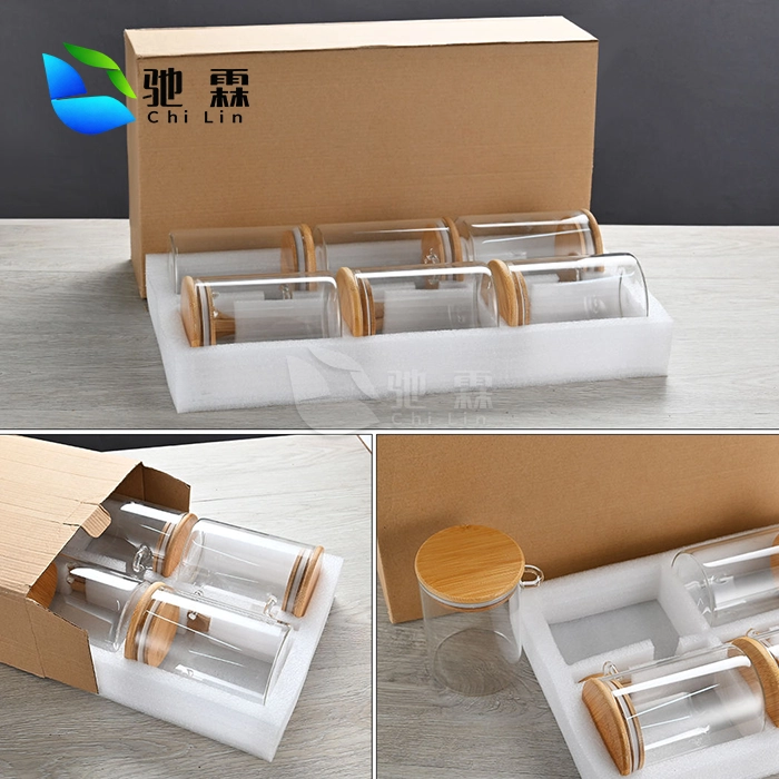 wooden top glass containers